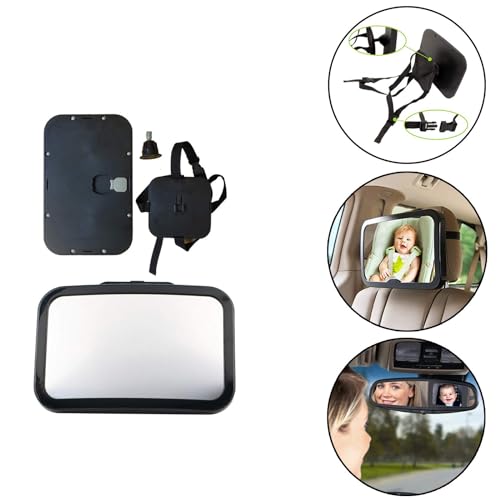 Safe-O-Kid® Glass, Acrylic Car Rear View Mirror - Rear Facing Car Seat, Large, 360 Degree Rotational View Pack of - 1 - Image 2