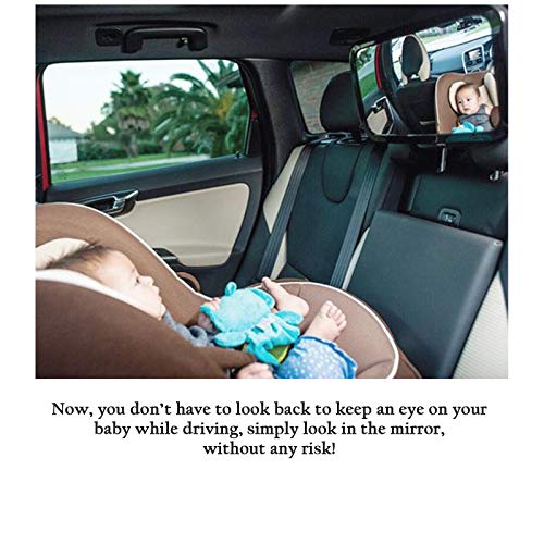 Safe-O-Kid® Glass, Acrylic Car Rear View Mirror - Rear Facing Car Seat, Large, 360 Degree Rotational View Pack of - 1 - Image 5