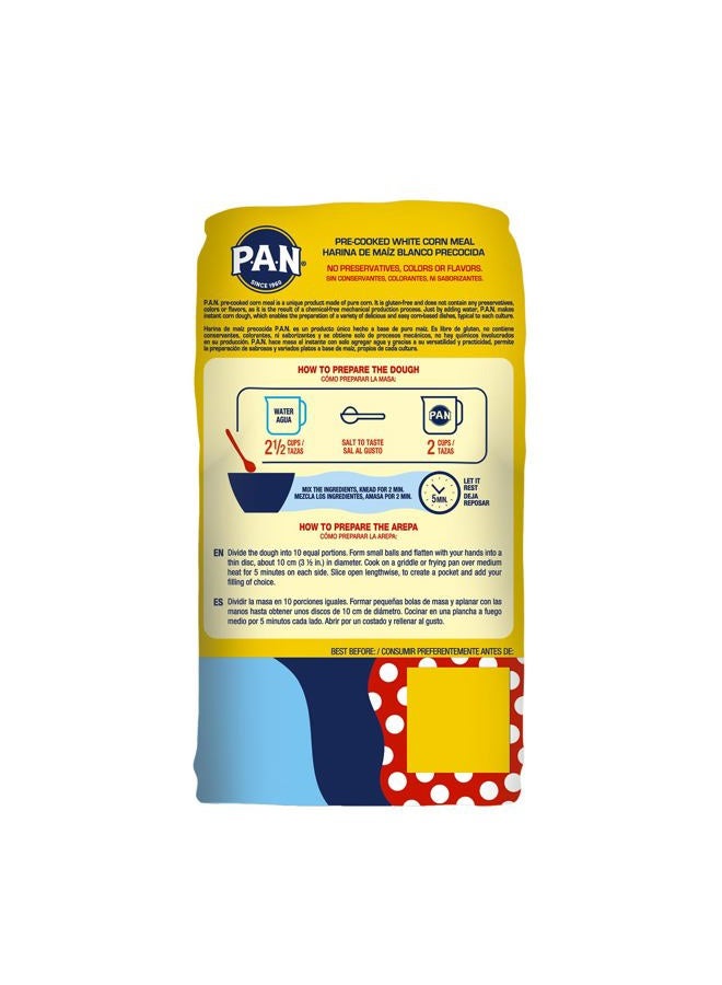 P.A.N. Harina Blanca - Pre-cooked White Corn Meal 5 POUND PACK by PAN - Image 2