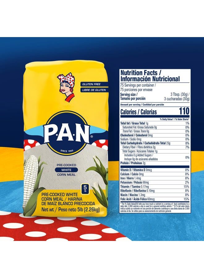 P.A.N. Harina Blanca - Pre-cooked White Corn Meal 5 POUND PACK by PAN - Image 3