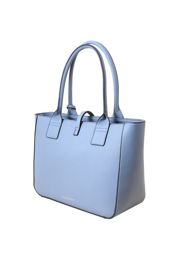 Accessorize London Women's Blue Faux Leather Multi Function Workbag| Spacious Compartment| Latest| Fit for Office Bag, College, Travel Use. - Image 2