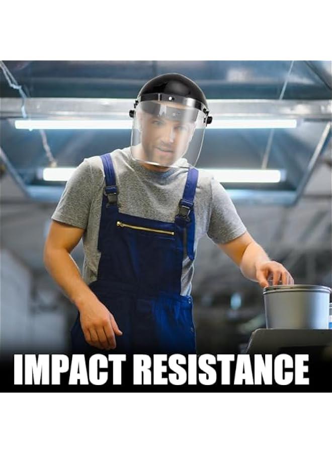 Arabest 3 Pack Safety Face Mask Shield for Grinding Clear Full Face Impact Resistant Safety Faceshield PET Full Impact Resistant Mask Shield for Work Construction Cutting  - Image 5