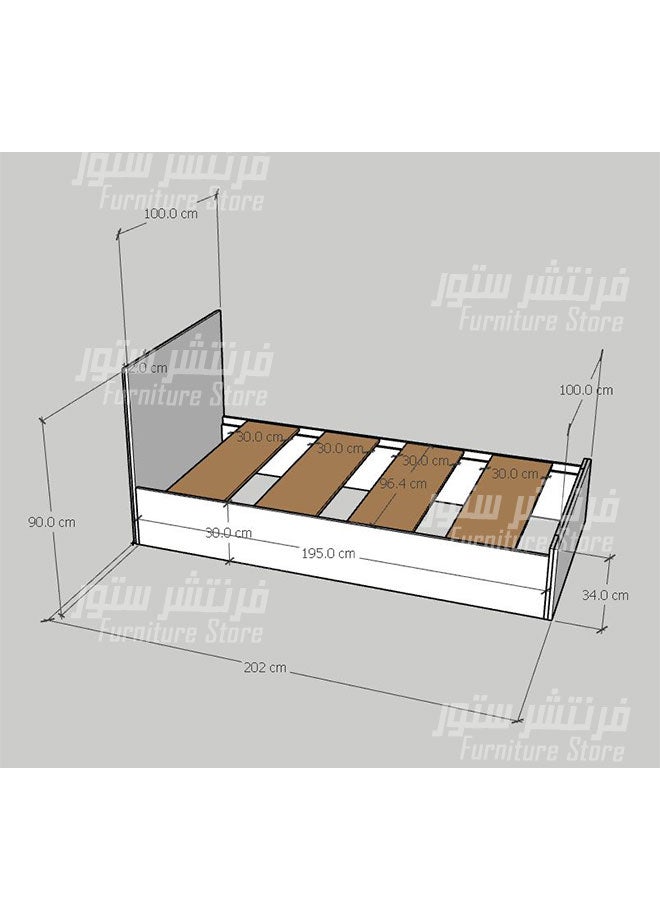 Furniture Store Modern bed - width 100 cm, length 195 cm, from Furniture Store.  - Image 2