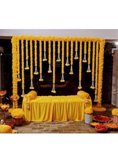 SP SELLPLUS Sellplus Backdrop Setup for Mehndi haldi Marrige Pooja ganpati Home Decoration Combo of Marigold Strings Set 20 