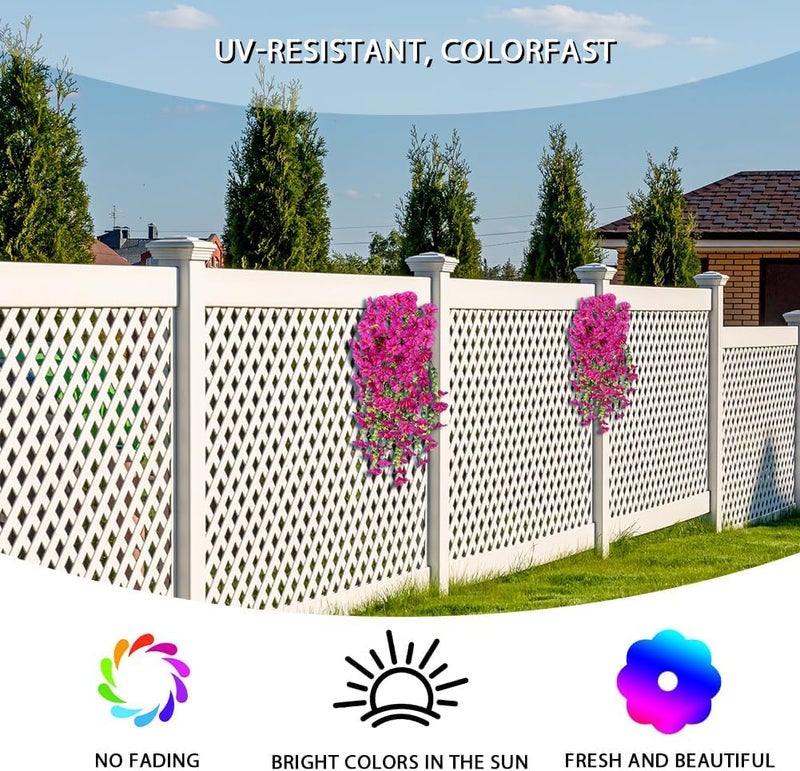 VRB Dec 2 Pcs Artificial Daisy Greenery Hanging Fern Plants Vines Fake Ivy Hanging Flowers Vine Wall Hanging for Home Decor,Wall,Balcony Decoration. (2, Pink Daisy Fern Hanging) - Image 4