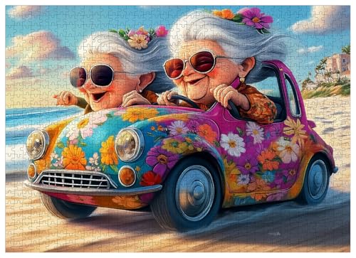 Lirches 1000pcs Happy Grandma Paper Puzzle Large Puzzle Toy Adult Game Gift Family Interactive Game Puzzle DIY Home Decoration Brain Challenge Gift - Image 1