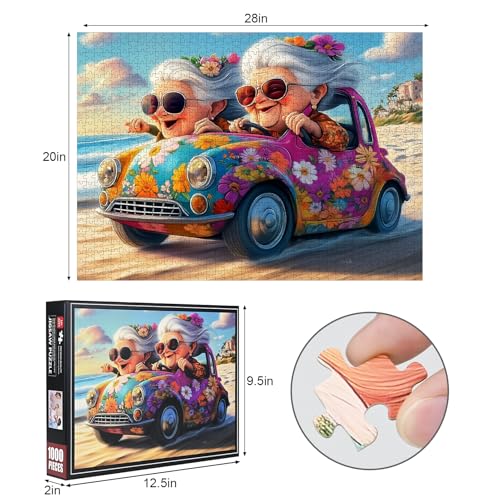 Lirches 1000pcs Happy Grandma Paper Puzzle Large Puzzle Toy Adult Game Gift Family Interactive Game Puzzle DIY Home Decoration Brain Challenge Gift - Image 5