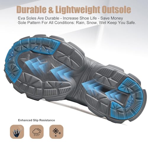 Hogent Steel Toe Shoes for Women Men Wide Non Slip Composite Work Sneakers Indestructible Comfortable Safety Tennis Shoes Lightweight Breathable Construction Sneakers Puncture Proof Ergonomic Design - Image 3