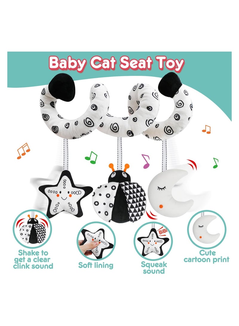 Baby Spiral Hanging Stroller and Car Seat Toys Black and White High Contrast Sensory Toy Newborn Plush Activity Toys Party Favors Quality Gifts for Baby Shower Easter Basket Stuffers -Bug  - Image 4
