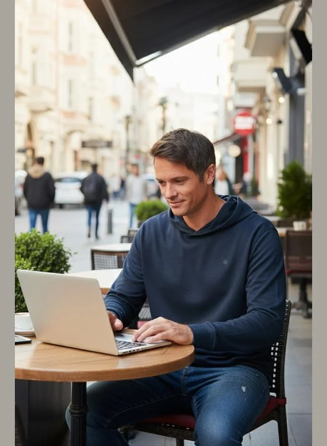 Buratti  Buratti Relaxed Fit Hooded Soft Texture Sweat Men's SWEAT 5901063 for Men | Best Price UAE