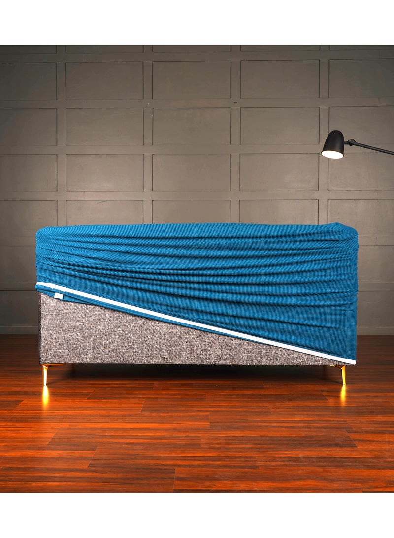 two seater sofa cover blue color luxury fabric - Stretchy - soft and thick - non-slip - home wash and tuck - box include cork to fix the cover - covers from 150 to 180 cm - sofa zone brand - Image 4
