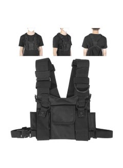 Y&D Chest Bag, Bag Shoulder Holster Radio Harness Front Pack Pouch Vest Rig Two Way Walkie Talkie with Pouch, Black  - Image 1
