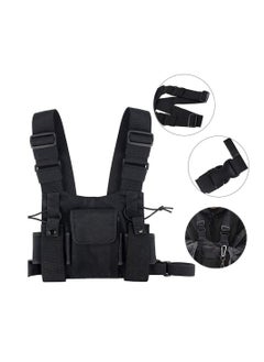 Y&D Chest Bag, Bag Shoulder Holster Radio Harness Front Pack Pouch Vest Rig Two Way Walkie Talkie with Pouch, Black  - Image 3