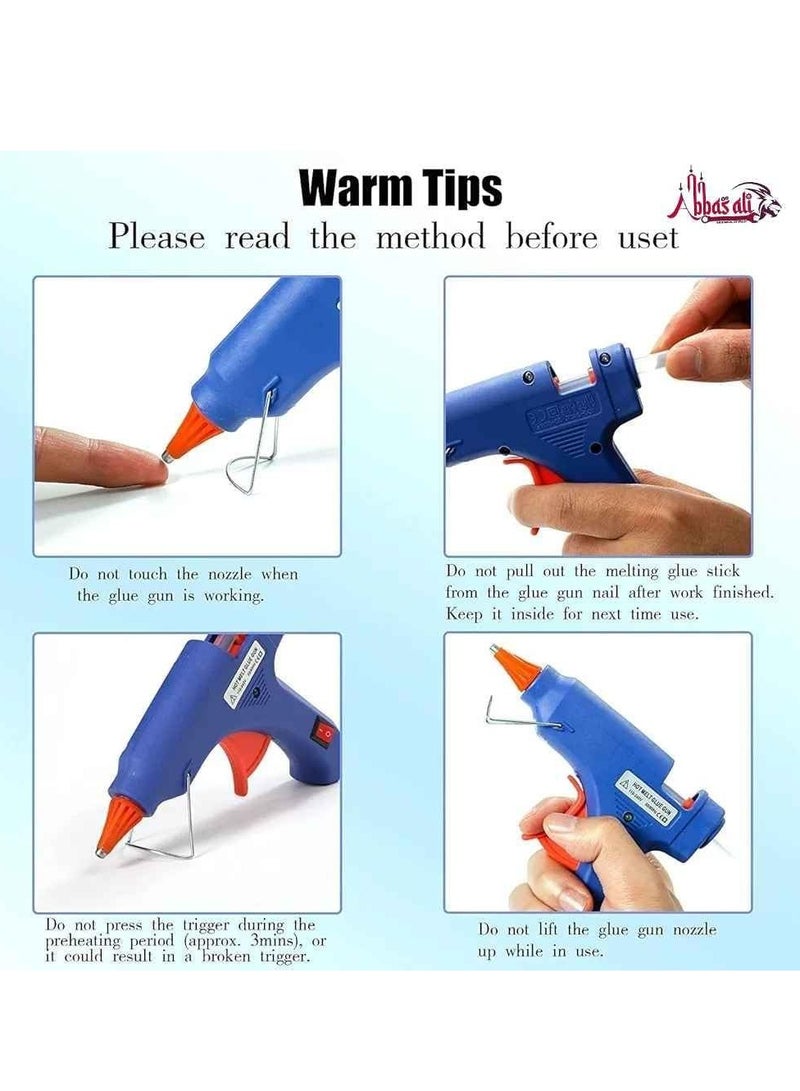 ABBASALI 20W Hot Glue Gun Kit, Upgrade Light Set for School Crafts DIY Arts Quick Home Repairs, Fast Heating with 50 Glue Stick, Gloves, Goggle & 20Pcs Facemask  - Image 3