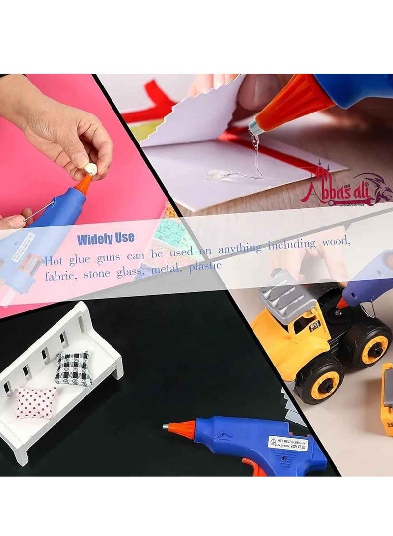 ABBASALI 20W Hot Glue Gun Kit, Upgrade Light Set for School Crafts DIY Arts Quick Home Repairs, Fast Heating with 50 Glue Stick, Gloves, Goggle & 20Pcs Facemask  - Image 2