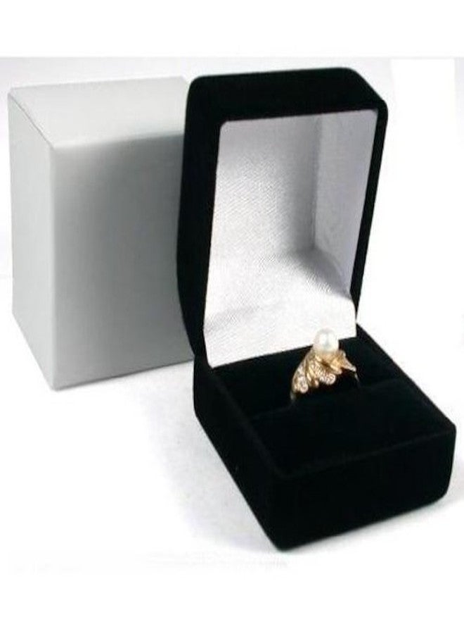 FindingKing 12 Black Flocked Ring Gift Boxes Jewelry Displays - Image 2