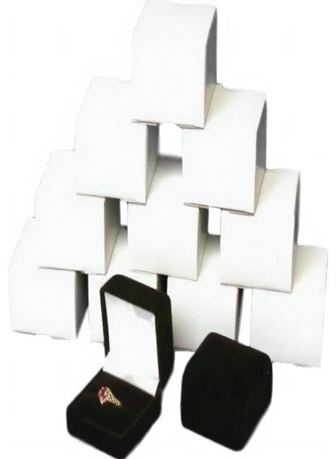 FindingKing 12 Black Flocked Ring Gift Boxes Jewelry Displays - Image 1