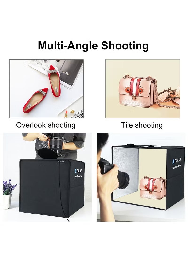 Generic 40cm/15.8 Inch Ring LED Panel Folding Portable Light Photo Lighting Studio Shooting Tent Box Kit with 6 Backdrops of double Colour  - Image 2