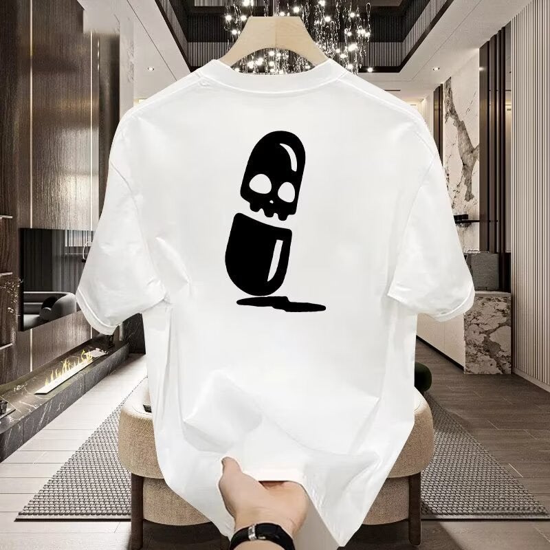Short-sleeved men's 2025 new casual fashion T-shirt summer versatile men's clothing sense top trendy - Image 4