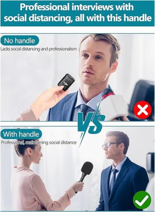 كاند سي Interview 3-in-1 Wireless Microphone System – Dual Noise-Canceling Lavalier Mics with 2 Transmitters & 1 Receiver – Plug & Play Audio Kit for Smartphones, DSLR Cameras, Laptops, Tablets – 8H Battery, Long Range – For Vlogging, Interviews & YouTube – Black - Image 5