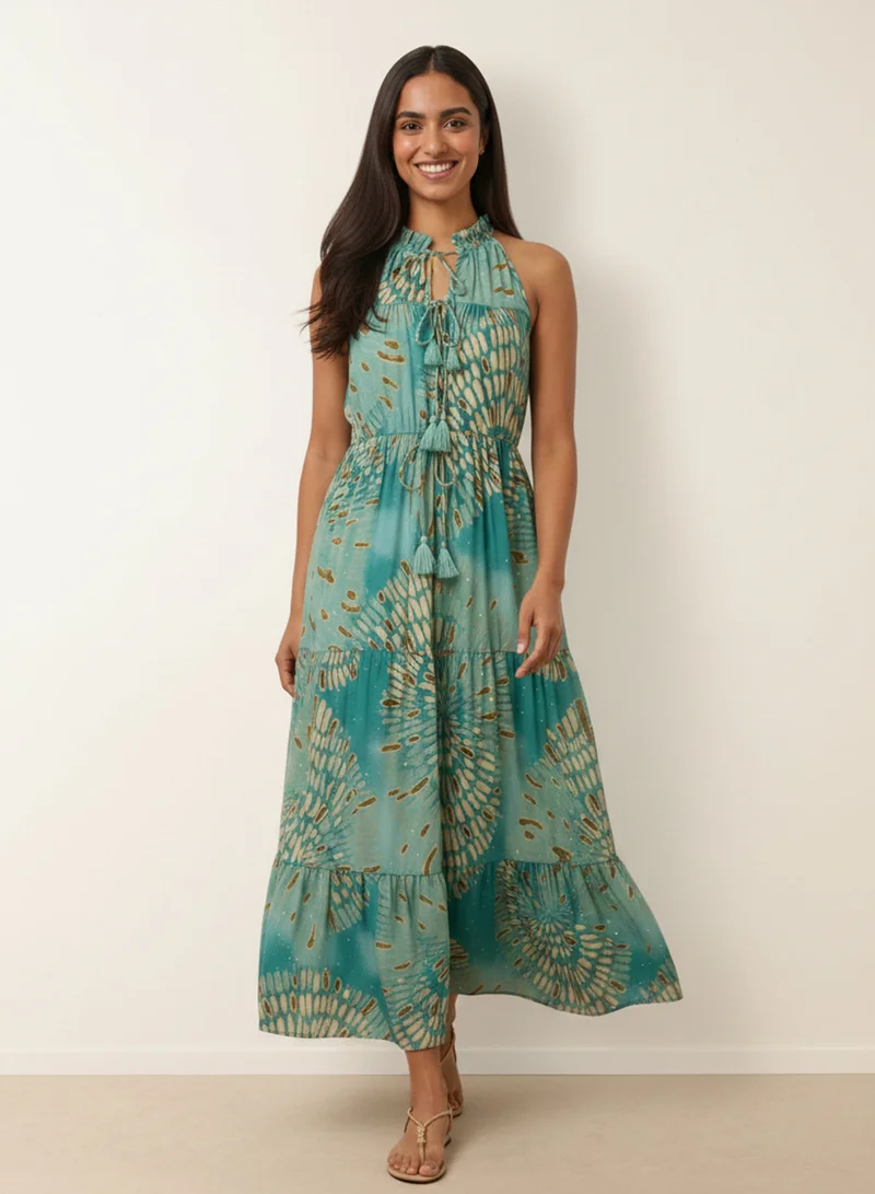 بلو فانيلا Diamante Tiered Tie Front Dress