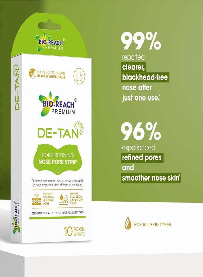 Bio-Reach Premium DE-TAN Pore Refining Nose Pore Strip with AHA, Dermatologically Tested, for All Skin Types, Pack of 2 (20 Strips) - Image 4