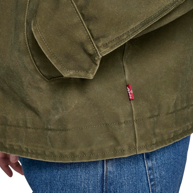 Levi's Men's Cotton Depot Jacket with Corduroy Collar, Light Olive Wax Look, Large - Image 5