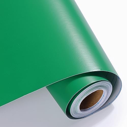 HOME13 Wallpaper Self Adhesive Dark Green Matte Removable and Decorative Vinyl Wallpaper for Kitchen Countertop Cabinets Table 1 Ft x 10 Ft with 2pcs - Image 1