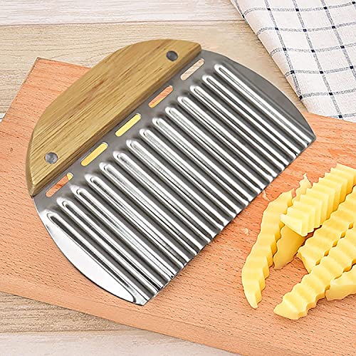 Trifecta Potato Slicing Knife, Wavy Blade Knife, Wave French Fries Slicer, Stainless Steel French Fries Cutter Kitchen Tools for Vegetable - Image 5