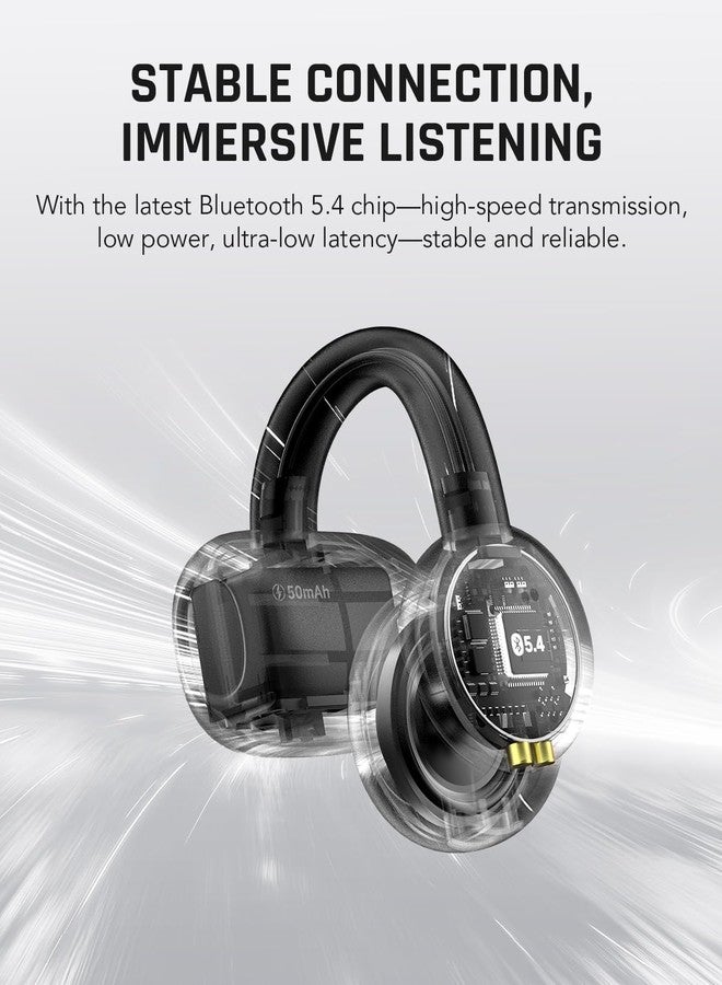 BLACK SHARK سماعات أذن بلاك شارك القابلة للتعليق، سماعات أذن مفتوحة، أوضاع مزدوجة للموسيقى والألعاب، تصميم خفيف الوزن 5g وعرض رقمي، مكالمات واضحة DNN، 50 ساعة من وقت التشغيل، ملائمة مريحة للرياضة، الجري، التمارين - Image 4