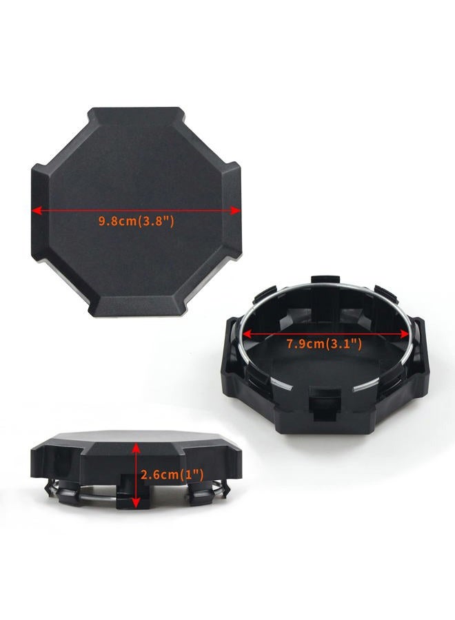 CPOWACE Pack 4 Wheel Tire Rim Hub Cap Cover For Polaris RZR 900 100 XP 4 1522216-655 (Black) - Image 3