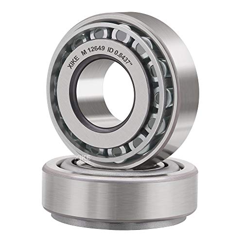 XiKe 2 Set Wheel Bearings SET3 - M12649/M12610 - ID 0.8437" x OD 1.9687", Tapered Roller Bearings Cup and Cone, Fits for Very Many Car and Trailer Axles. - Image 1