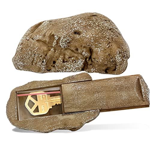 PANGAEA Hide-a-Spare-Key Fake Rock - Looks & Feels Like Real Stone - Safe for Outdoor Garden or Yard, Geocaching (Type-B Brown, 1 Pack) - Image 1