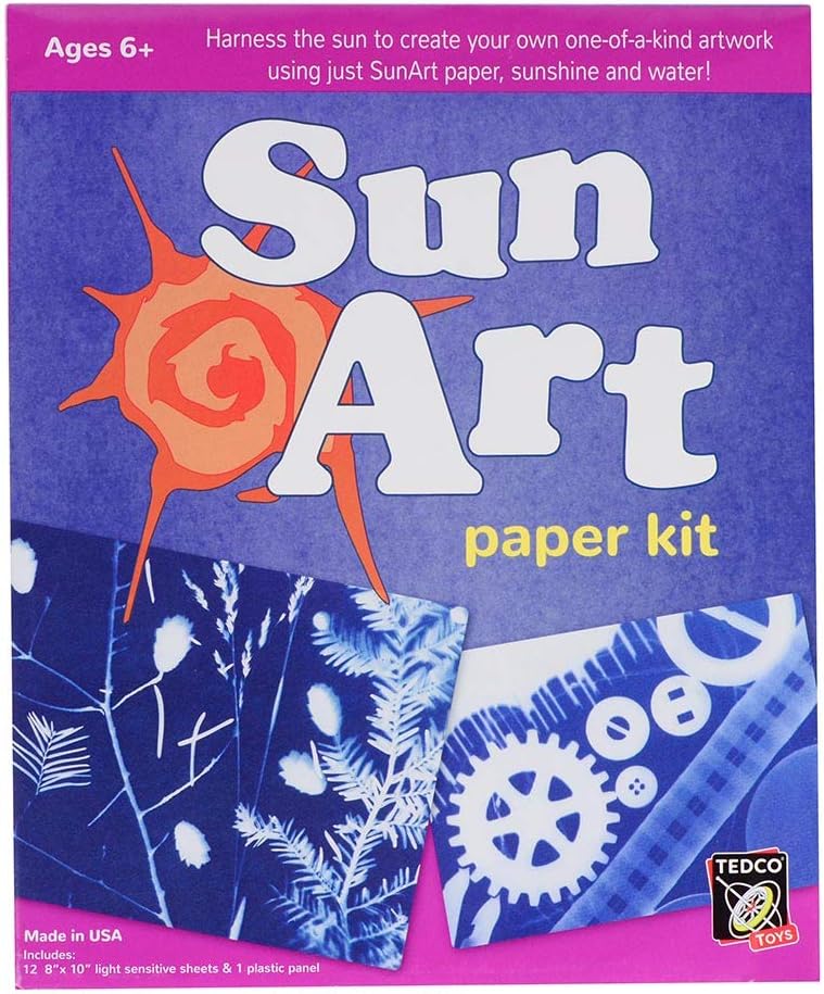 TEDCO Sun Art Paper Kit - 12 Light Sensitive Sheets and 1 Acrylic Panel for Creative Art Projects