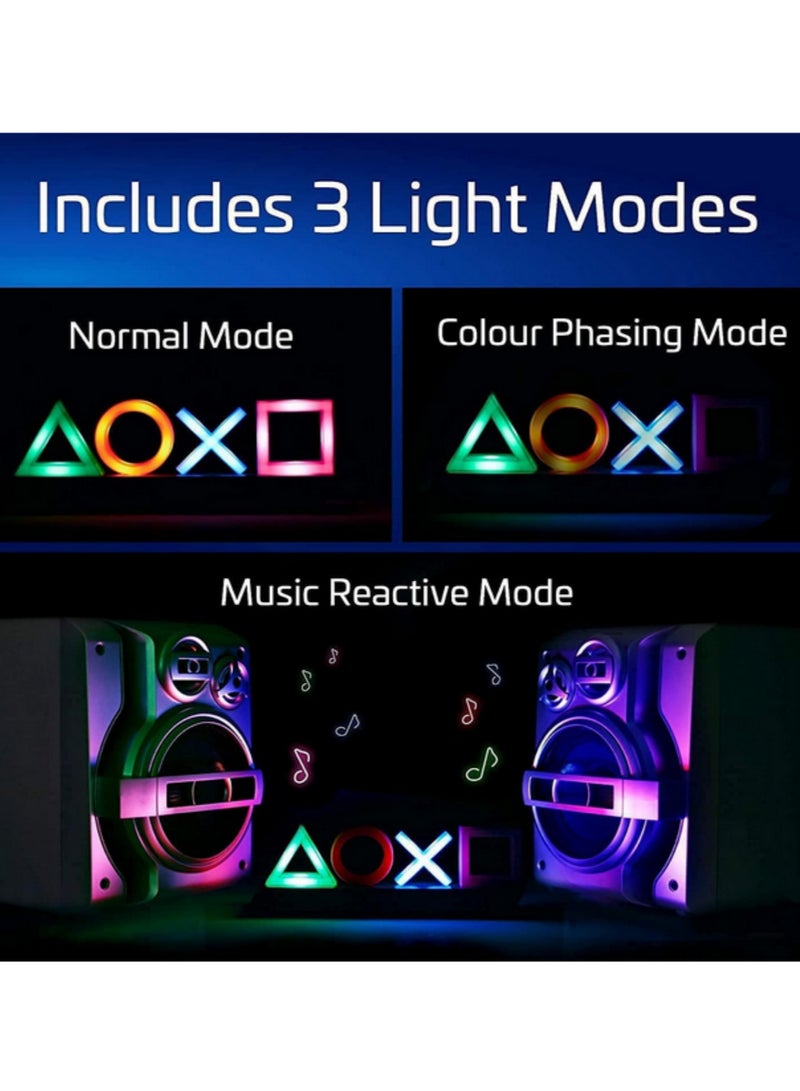 Paladone Playstation Icons Light with 3 Light Modes Music Reactive LED Neon Gaming Sign for PS5 PS4 PS3 Xbox Game Room Living Room Bedroom Wall Decor - Image 5