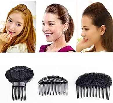 Quupy 1Set Hair Styling Accessories Kit Bump It Up Volume Hair Base Pads Hair Comb Hairpins Ponytail Roller Rings Bun Maker Holder for Women Girls - Image 2
