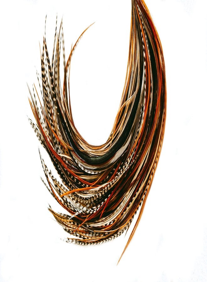 Feather Headz 50 Natural Color Hair Extensions – 7”–11” Long – DIY Rooster Kit with 50 Micro-Link Beads – 100% Real Feathers – Eye-Catching Boho Style - Image 1