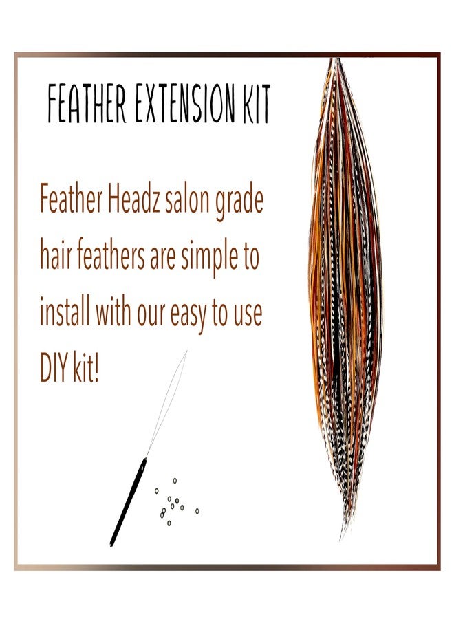 Feather Headz 50 Natural Color Hair Extensions – 7”–11” Long – DIY Rooster Kit with 50 Micro-Link Beads – 100% Real Feathers – Eye-Catching Boho Style - Image 3