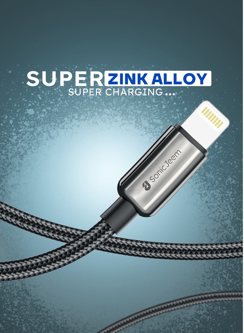 SONIC JEEM Zinc Alloy Super Charging data cable -IPhone- SJ104B  - Image 3