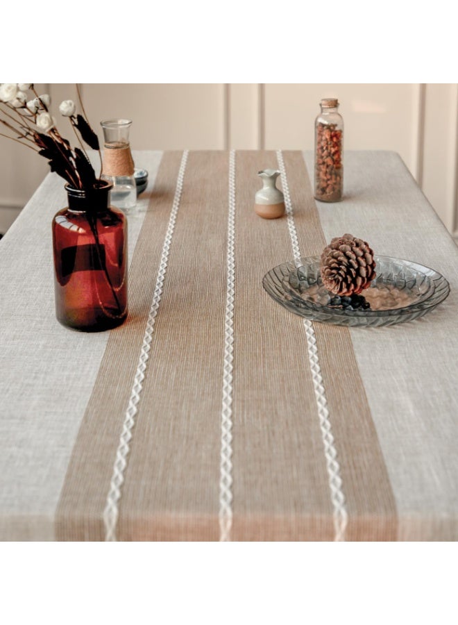 سوفام مفارش المائدة، قطع قماش المائدة اللاذع، غطاء المائدة الخالي من التجاعيد مضاد للبهتان، زخرفة غطاء الطاولة الخاصة بعيد الميلاد في المطبخ (مستطيل/مستطيل، 55 بوصة 80 بوصة، 6-8 مقاعد، قهوة خفيفة) - Image 3