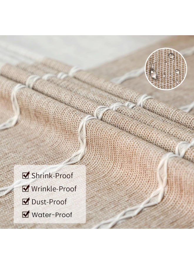 سوفام مفارش المائدة، قطع قماش المائدة اللاذع، غطاء المائدة الخالي من التجاعيد مضاد للبهتان، زخرفة غطاء الطاولة الخاصة بعيد الميلاد في المطبخ (مستطيل/مستطيل، 55 بوصة 80 بوصة، 6-8 مقاعد، قهوة خفيفة) - Image 4