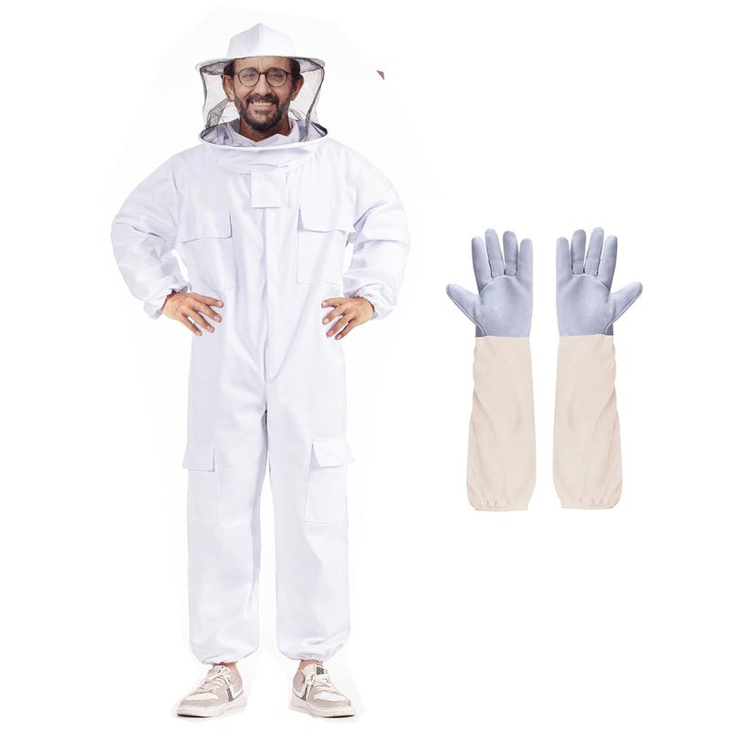 LONGADS Professional Bee Suits for Men Women Sting Proof with Round Veil, Sting-Proof Full Body Protection Beekeeping Suit with Glove, Safety Ventilated Bee Keeper Suit(Beekeeper Gear) - Image 1