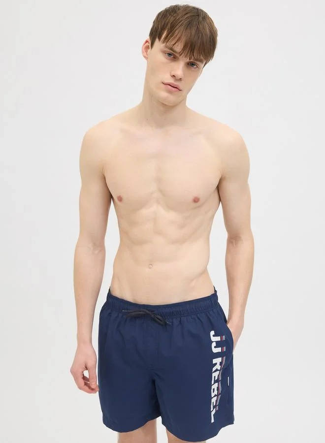 JJ Rebel JJ REBEL Slogan Print Drawstring Shorts