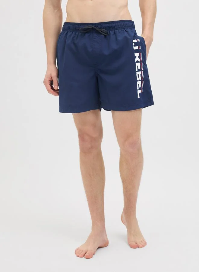 JJ Rebel JJ REBEL Slogan Print Drawstring Shorts