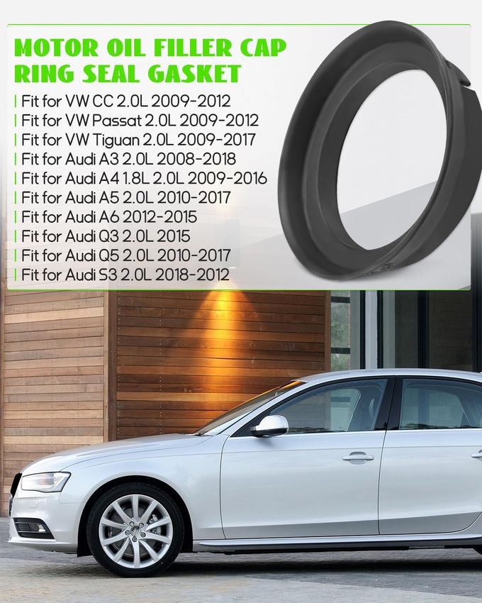 JUQAFY Engine Motor Oil Filler Cap Ring Seal Gasket Fit for VW CC 2.0L Passat 2.0L 2009-2012 Tiguan 2.0L 2009-2017,Fit for Audi A5 2.0L Q5 2.0L2010-2017 Audi A6 2012-2015 Audi Q3 2.0L 2015 06H133287 - Image 5