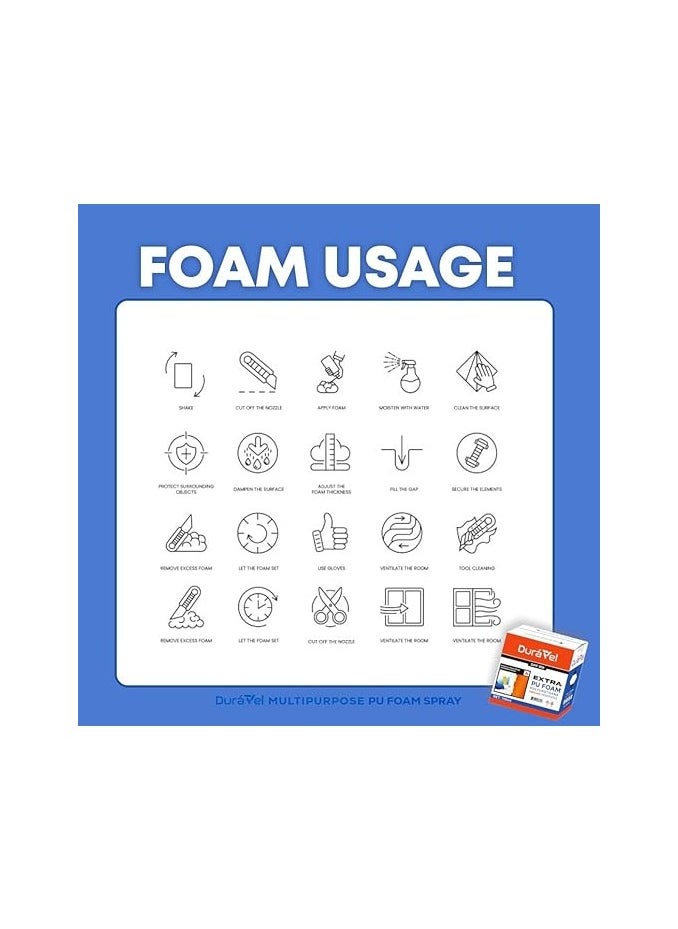 Duravel PU Foam Extra, 750ml, Polyurethane Foam for Filling & Insulation  - Image 5