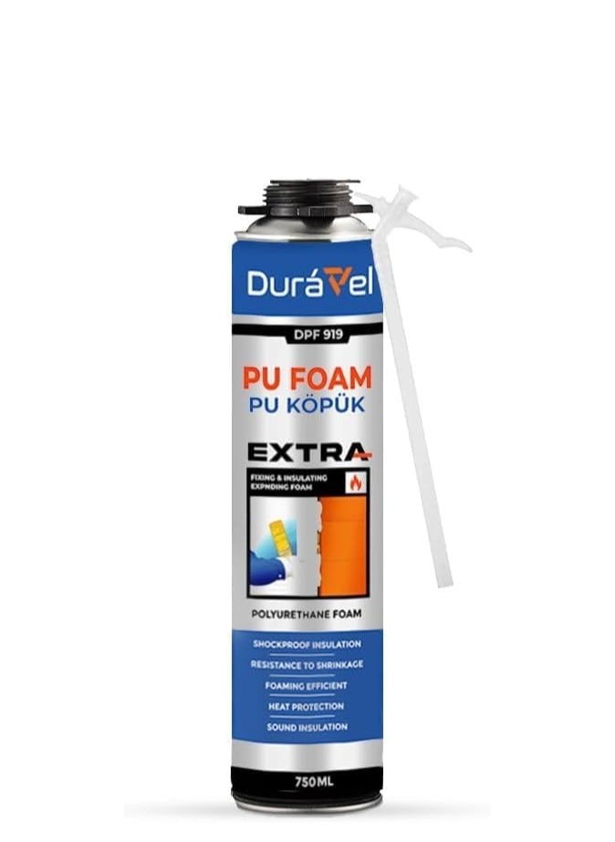 Duravel PU Foam Extra, 750ml, Polyurethane Foam for Filling & Insulation  - Image 1