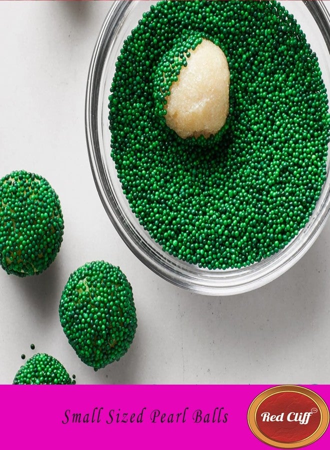 RED CLIFF Pearl Balls | Small Sized Pearls Ideal for Cake Decoration & Garnishing 350g (Pack of 2) (Green) - Image 3