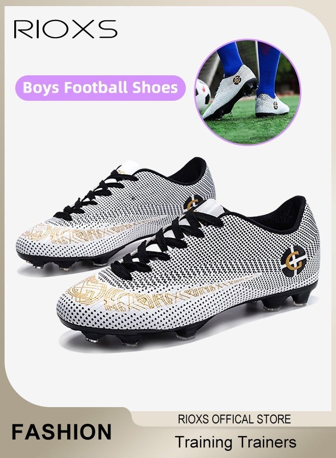 RIOXS Men's Soccer Shoes Professional Competition Football Boots Training Boy's Outdoor Non-Slip Sneakers For Kids, Teenagers Adults, Men's Athlesiure Trainers, Unisex-Child Soccer Cleats Lightweight and Breathable Training Football Shoes for Youth  - Image 3