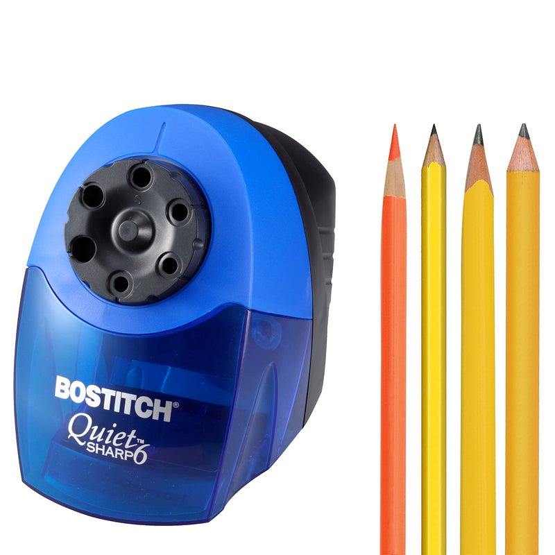 Bostitch Office QuietSharp Electric Pencil Sharpener, Heavy Duty Classroom or Office Use, Size Selector with 6 Different Sizes, Blue - Image 1